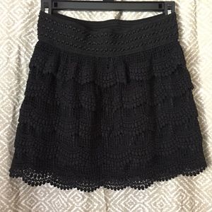 Black Ruffle Mini Skirt